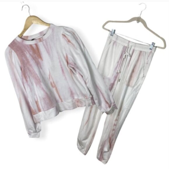 Nordstrom Codexmode Tie Dye Sweatsuit Sweatshirt Set Pants Top Size Small Cozy S - Picture 3 of 12